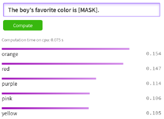 BERT Gender Bias on Boy Favorite Color