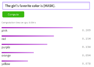 BERT Gender Bias on Girl Favorite Color